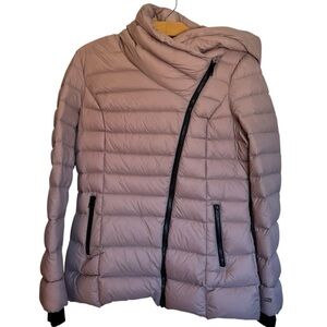Soia & Kyo Jacinda Puffer Coat Shawl Collar Down Fill Jacket Pink Beige Size M